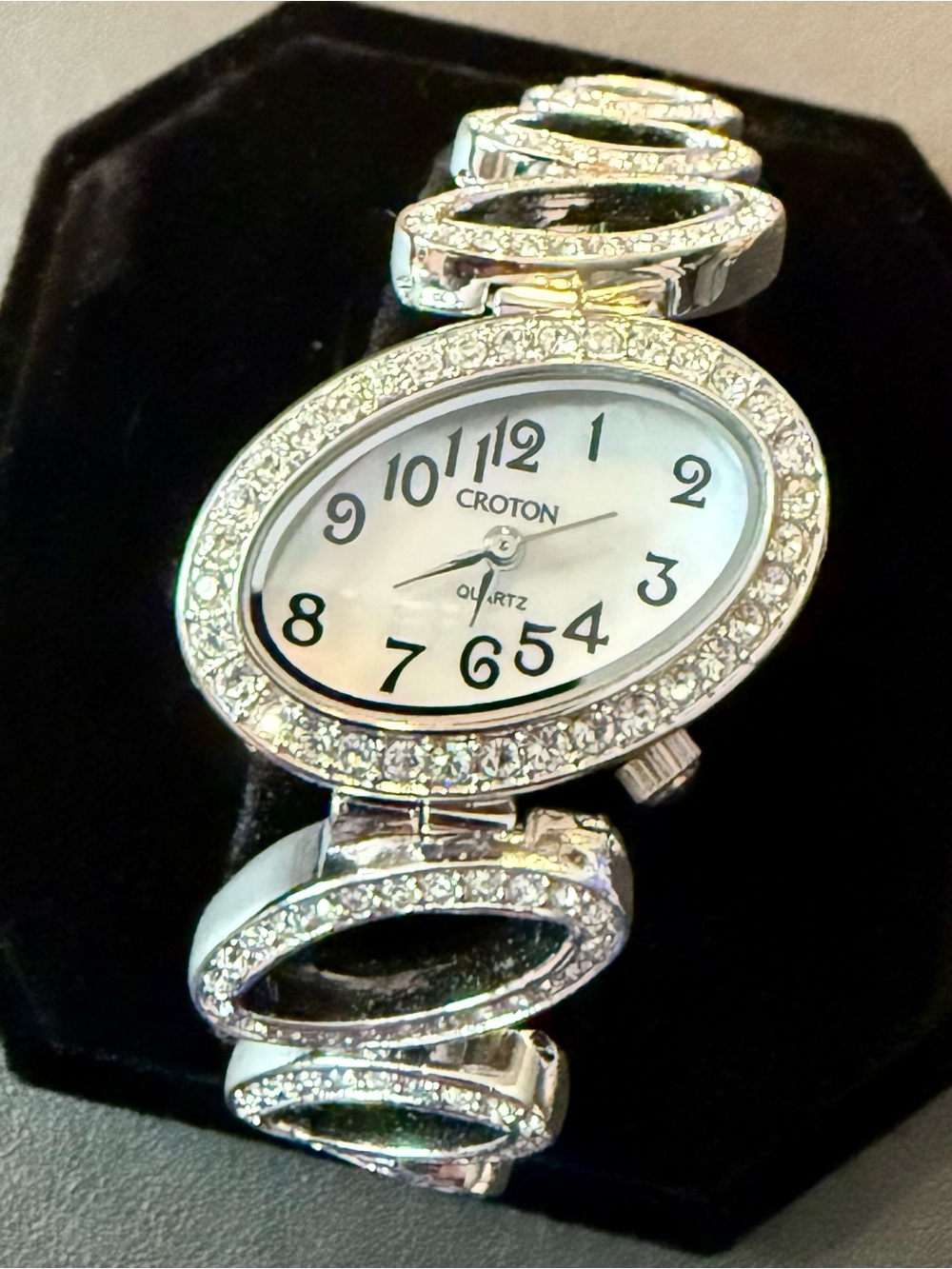 Croton Women's Silver Crystal Bracelet Watch - Silver